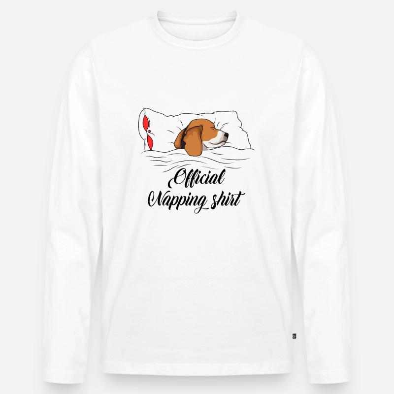Beagle - Männer Premium Bio Langarmshirt - Weiß