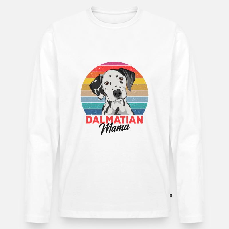 Dalmatiner - Männer Premium Bio Langarmshirt - Weiß