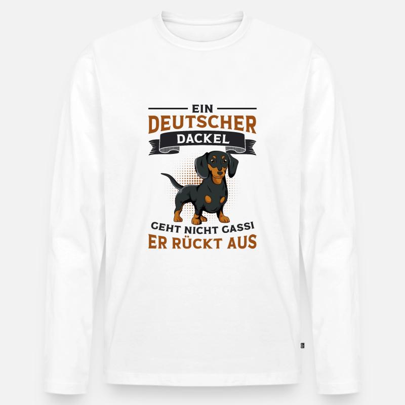 Dackel - Männer Premium Bio Langarmshirt - Weiß