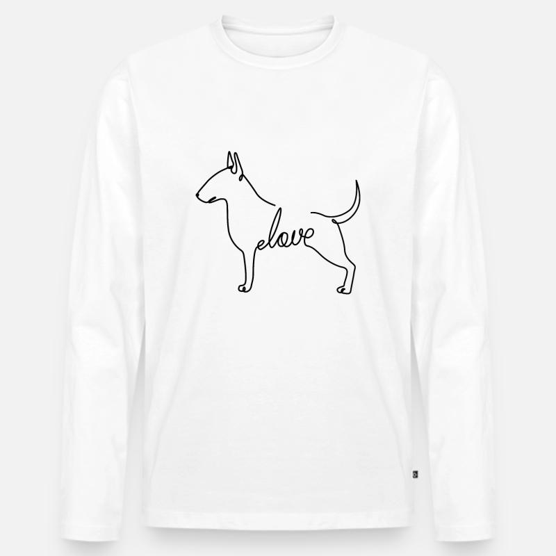 Bullterrier - Männer Premium Bio Langarmshirt - Weiß