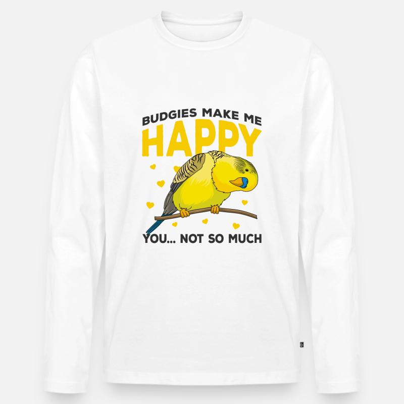 Wellensittich - Männer Premium Bio Langarmshirt - Weiß