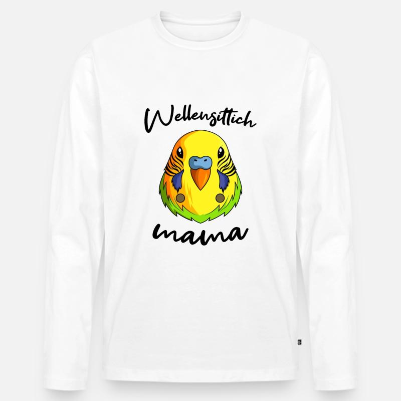 Wellensittich - Männer Premium Bio Langarmshirt - Weiß
