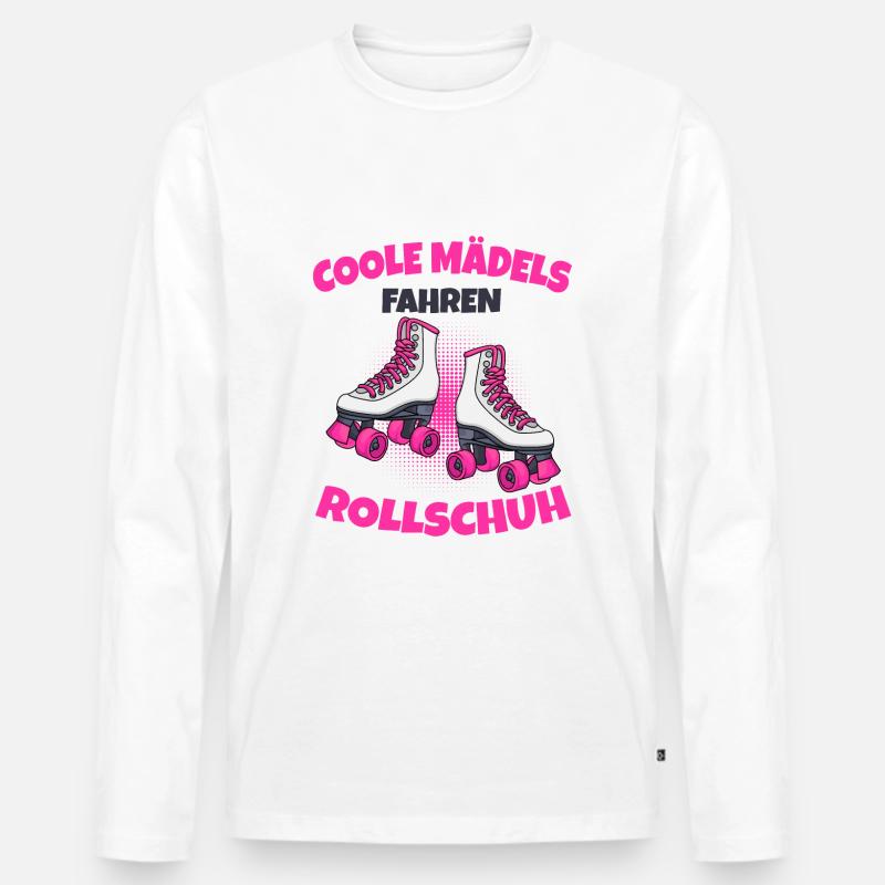 Rollschuhe - Männer Premium Bio Langarmshirt - Weiß