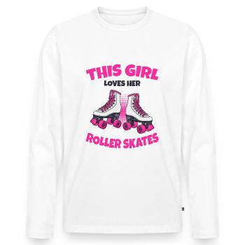 Roller skates - Men's Premium Organic Long Sleeve Shirt - white - Front - Nico (187cm)