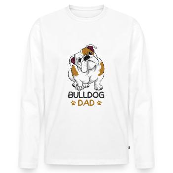 English Bulldog - Men's Premium Organic Long Sleeve Shirt - white - Front - Nico (187cm)