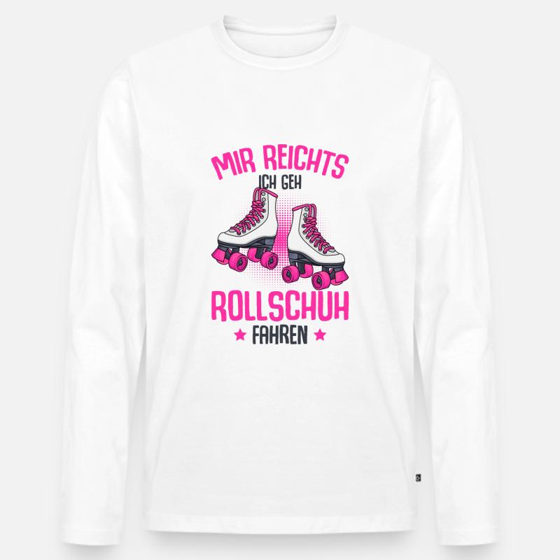 Rollschuhe - Männer Premium Bio Langarmshirt - Weiß