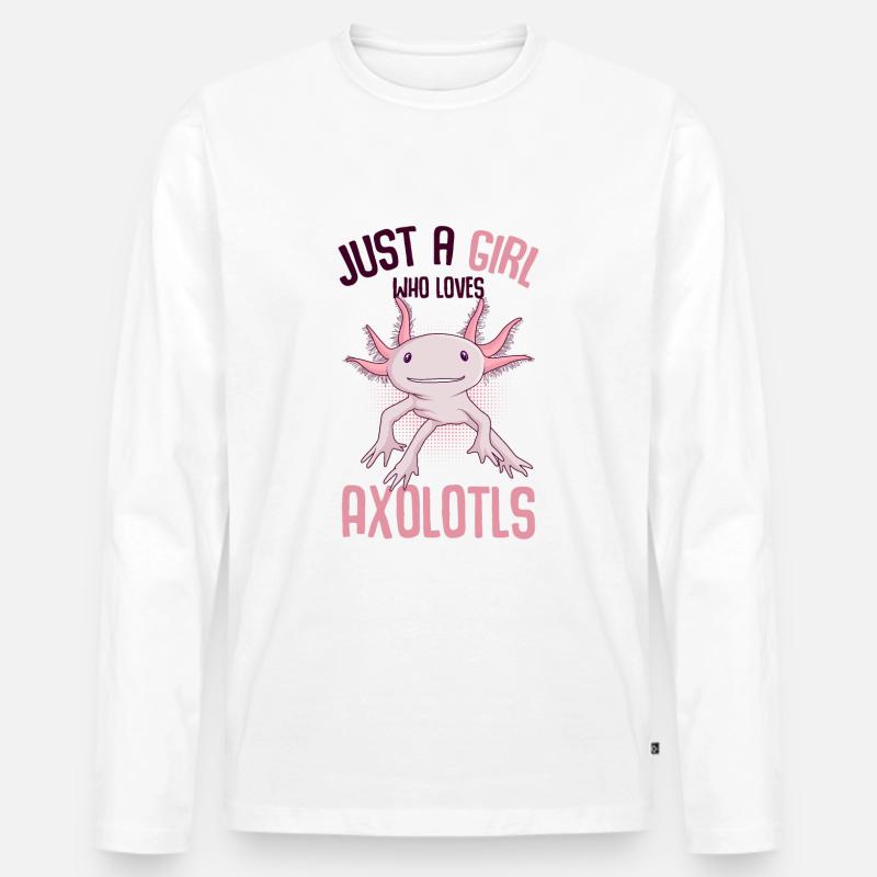 Axolotl - Männer Premium Bio Langarmshirt - Weiß
