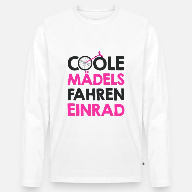 Einrad - Männer Premium Bio Langarmshirt - Weiß