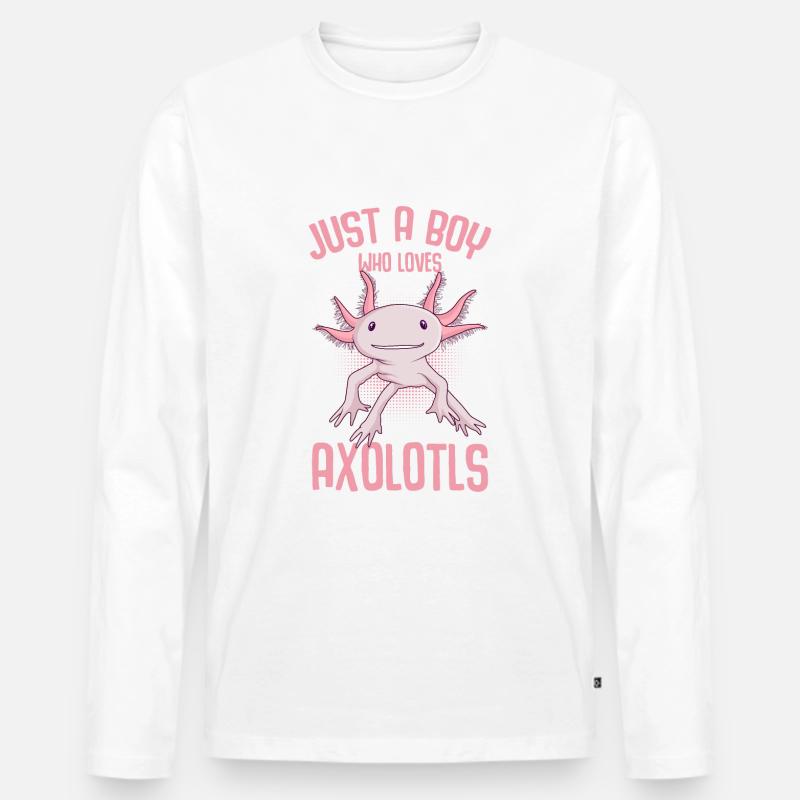 Axolotl - Männer Premium Bio Langarmshirt - Weiß