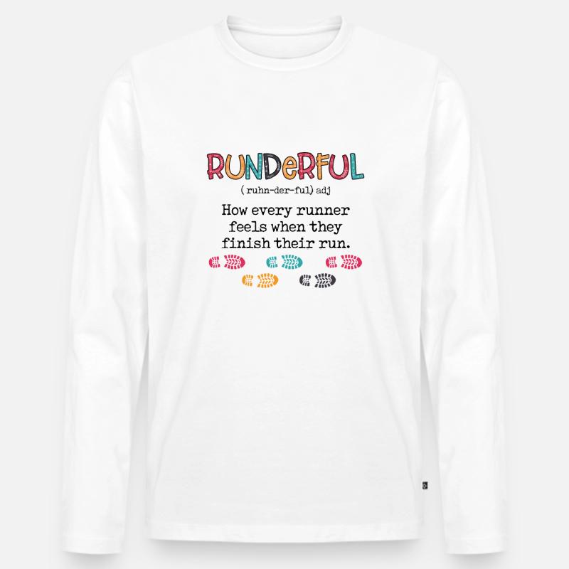 Runderful Running Definition - Männer Premium Bio Langarmshirt - Weiß