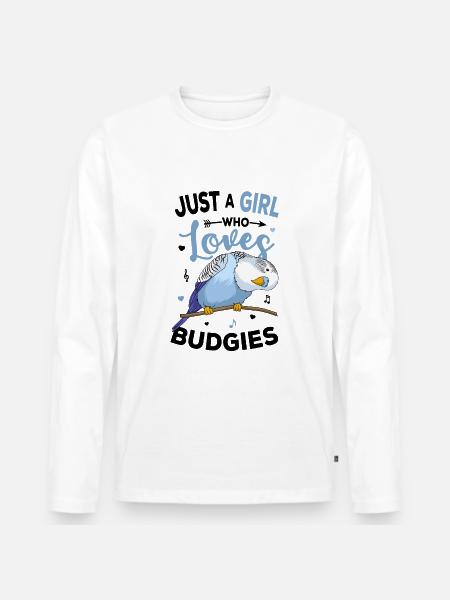 Wellensittich - Männer Premium Bio Langarmshirt - Weiß