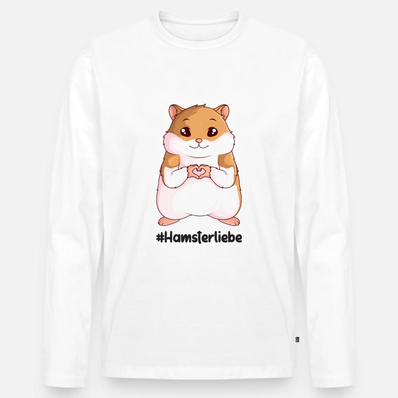 Hamster - Männer Premium Bio Langarmshirt - Weiß