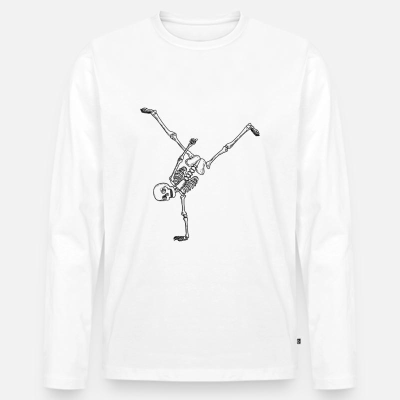 Breakdance - Männer Premium Bio Langarmshirt - Weiß
