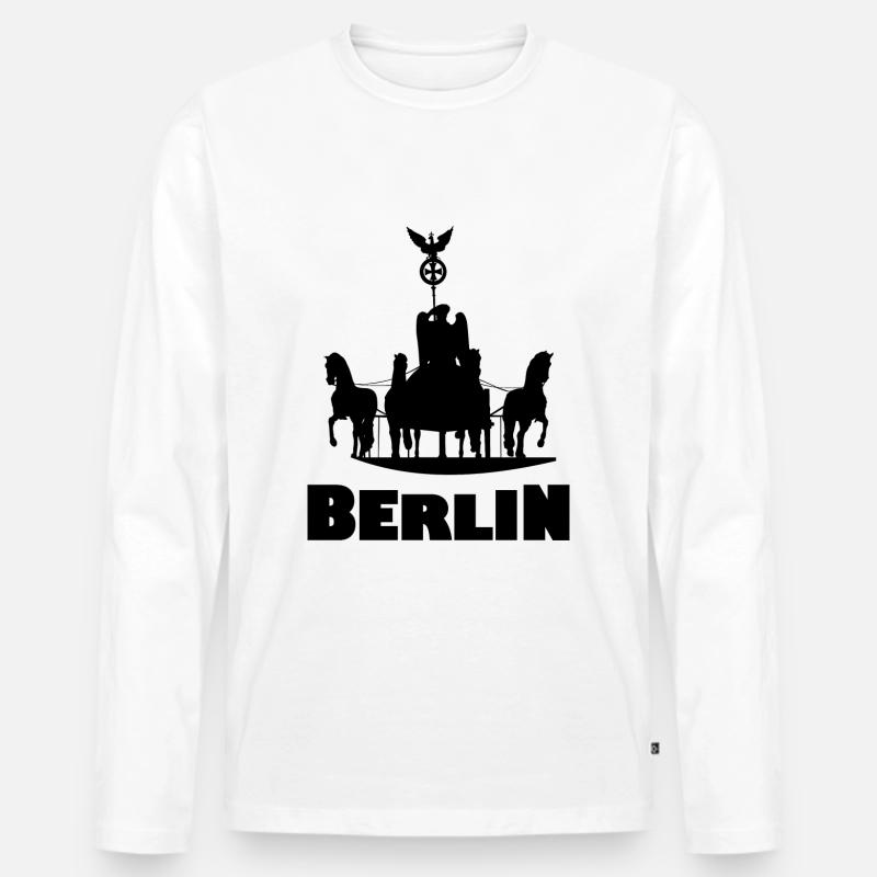 Die Hauptstadt Berlin - Männer Premium Bio Langarmshirt - Weiß