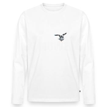 Sei eine Möwe scheiss drauf - Männer Premium Bio Langarmshirt - Weiß - Vorne - Nico (187cm)