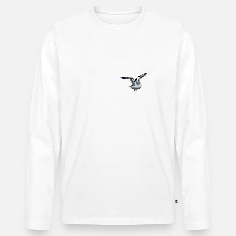 Sei eine Möwe scheiss drauf - Männer Premium Bio Langarmshirt - undefined