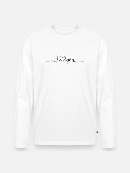 Ich liebe dich – Botschaft der Liebe - Männer Premium Bio Langarmshirt - Weiß