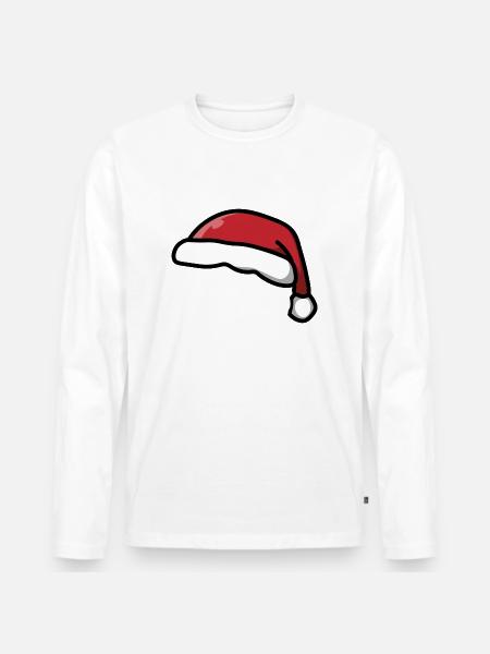 Santa hat / Santa hat / chapeau de père Noël - Men's Premium Organic Long Sleeve Shirt - white