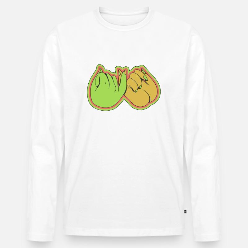 Vertrauen kleiner Finger - Männer Premium Bio Langarmshirt - Weiß