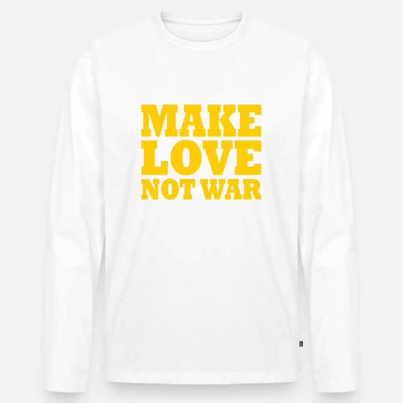 Make love not war - Männer Premium Bio Langarmshirt - Weiß