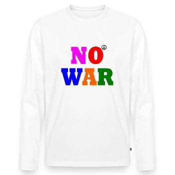 No war - Men's Premium Organic Long Sleeve Shirt - white - Front - Nico (187cm)