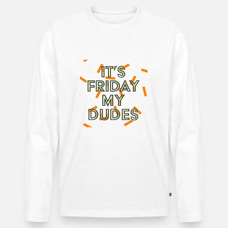 It's Friday - Männer Premium Bio Langarmshirt - Weiß