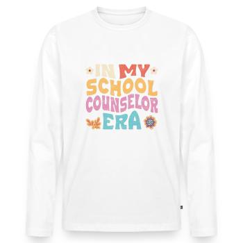 À l’époque de mon conseiller scolaire - T-shirt manches longues Premium bio Homme - blanc - Devant - Nico (187cm)