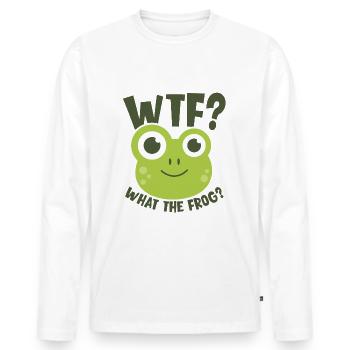 What the Frog - Was zum Frosch - Men's Premium Organic Long Sleeve Shirt - white - Front - Nico (187cm)