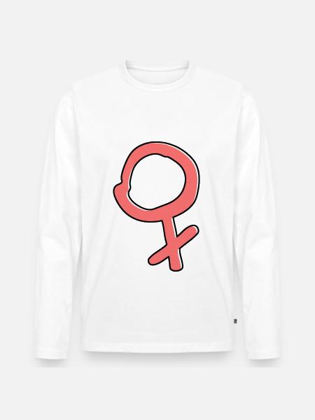 kvindelige symbol køn Feminist Statement - Premium økologisk langærmet T-shirt til mænd - hvid