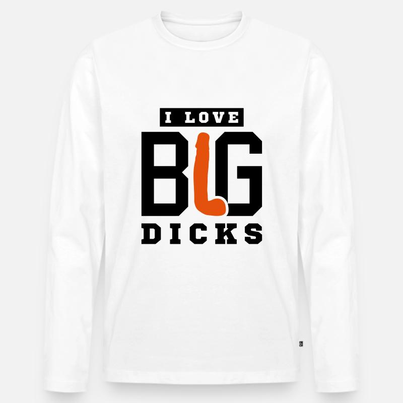 Ich liebe Penis - Männer Premium Bio Langarmshirt - Weiß