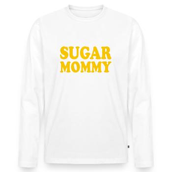 Sugar mommy - T-shirt manches longues Premium bio Homme - blanc - Devant - Nico (187cm)
