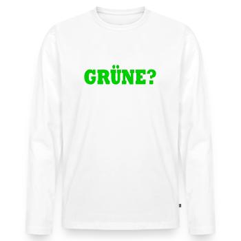 grüne nein danke - Männer Premium Bio Langarmshirt - Weiß - Vorne - Nico (187cm)
