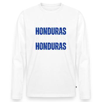 Flagge von Honduras, Honduranischer Stolz - Männer Premium Bio Langarmshirt - Weiß - Vorne - Nico (187cm)