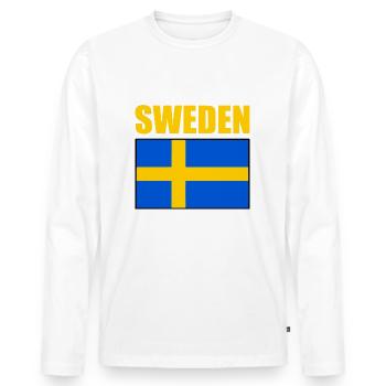 Schweden - Männer Premium Bio Langarmshirt - Weiß - Vorne - Nico (187cm)