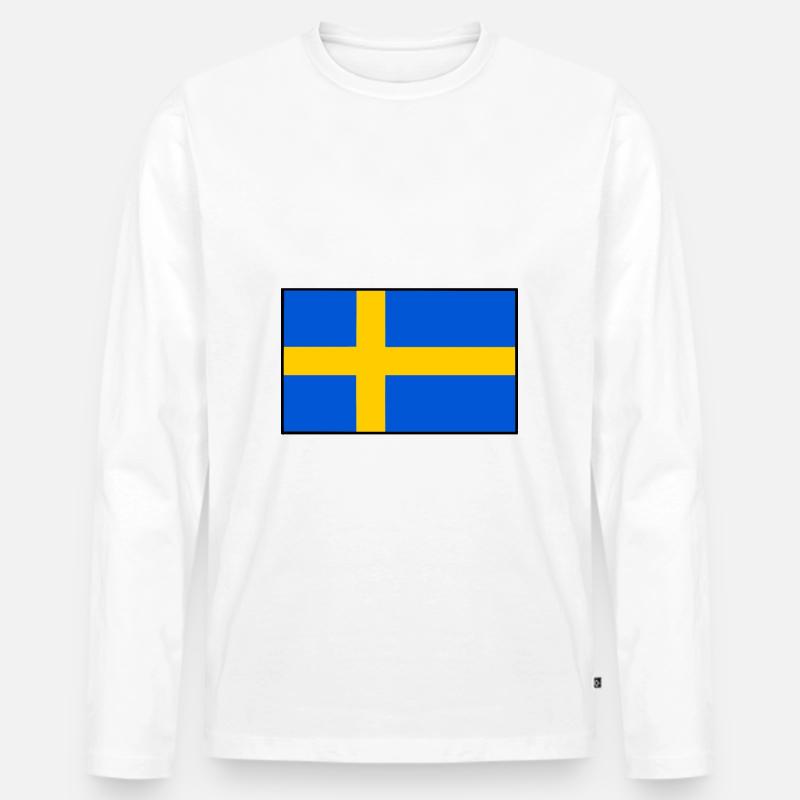 Schweden - Männer Premium Bio Langarmshirt - Weiß