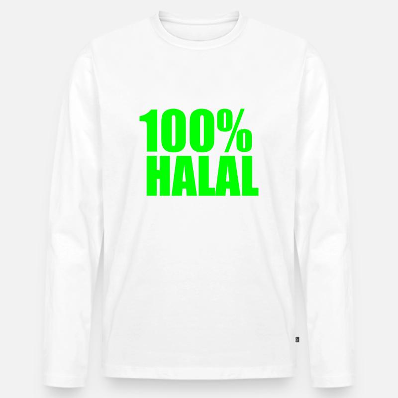 Halal - Männer Premium Bio Langarmshirt - Weiß
