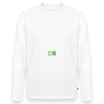 Drone Mode On - Men's Premium Organic Long Sleeve Shirt - white - Front - Nico (187cm)