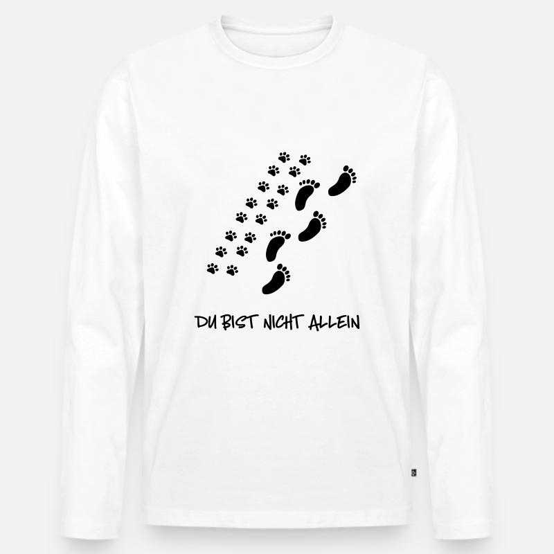Hund - Männer Premium Bio Langarmshirt - Weiß