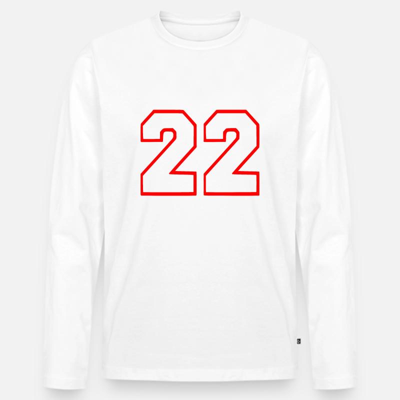 22 - Männer Premium Bio Langarmshirt - Weiß