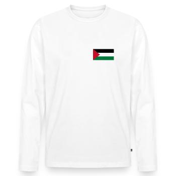 Save gaza - Men's Premium Organic Long Sleeve Shirt - white - Front - Nico (187cm)