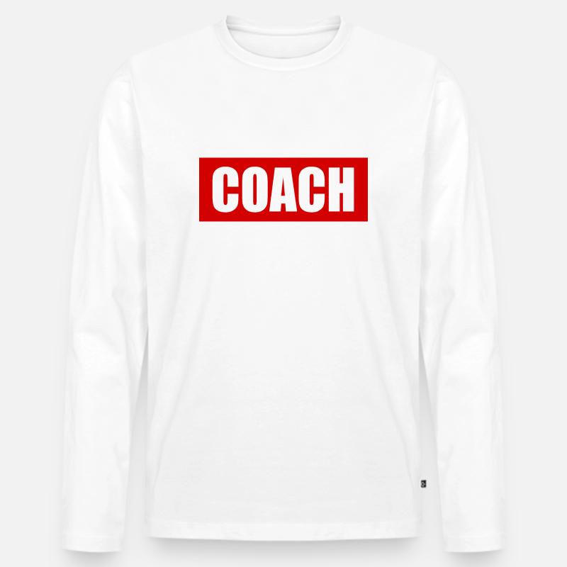 Coach - Männer Premium Bio Langarmshirt - Weiß