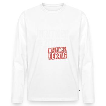Ruhestand 2022 Rentner Spruch Geschenk - Männer Premium Bio Langarmshirt - Weiß - Vorne - Nico (187cm)