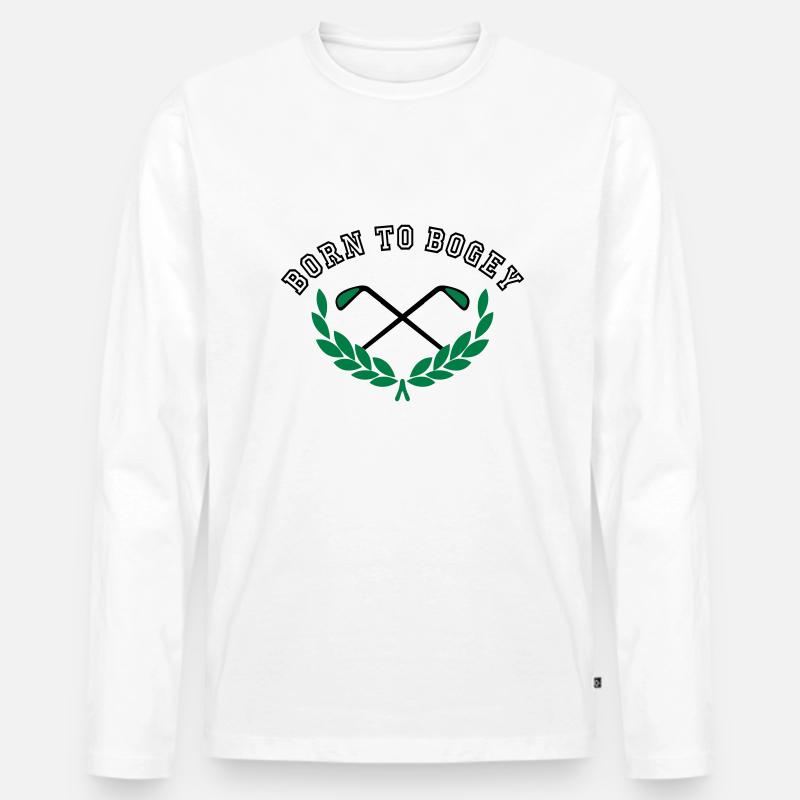 Born to Bogey - Männer Premium Bio Langarmshirt - Weiß