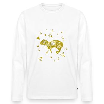 Rat - rodent - Men's Premium Organic Long Sleeve Shirt - white - Front - Nico (187cm)