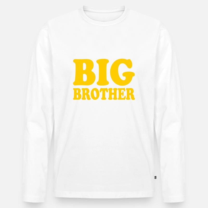 Big brother - Männer Premium Bio Langarmshirt - Weiß