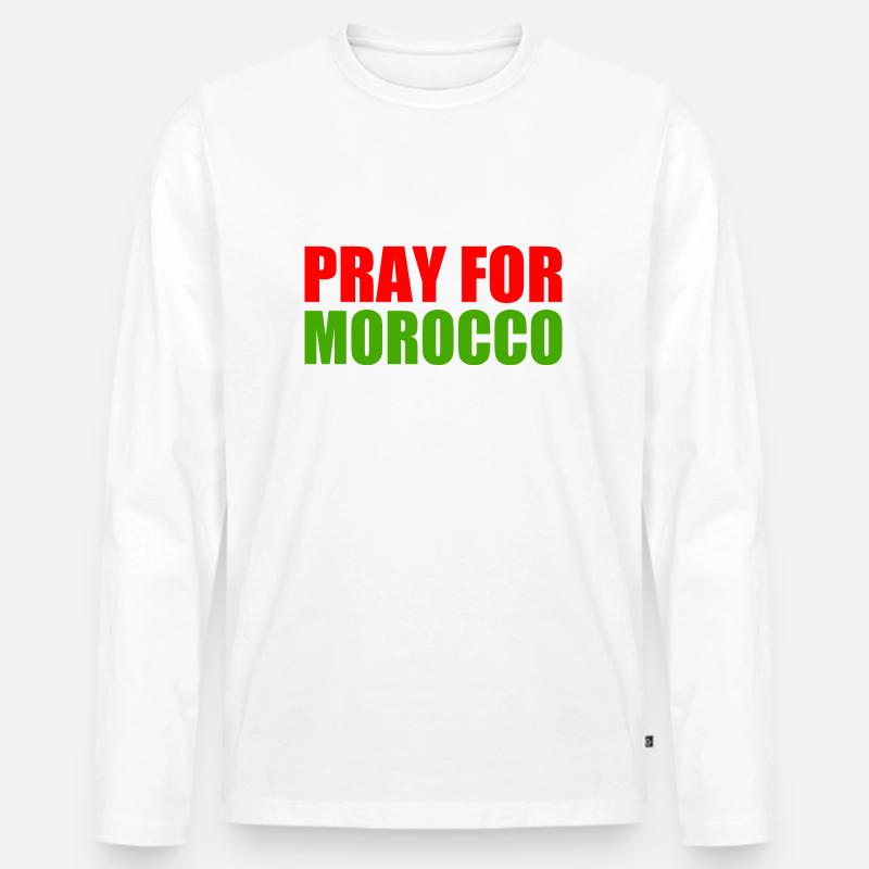 Pray for morocco - Männer Premium Bio Langarmshirt - Weiß