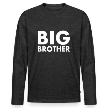 Big brother - T-shirt manches longues Premium bio Homme - anthracite chiné - Devant - Nico (187cm)