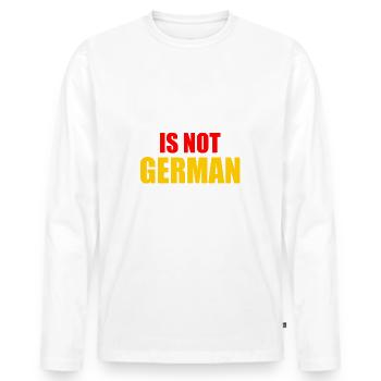 impossible is not german - Deutschland - Männer Premium Bio Langarmshirt - Weiß - Vorne - Nico (187cm)