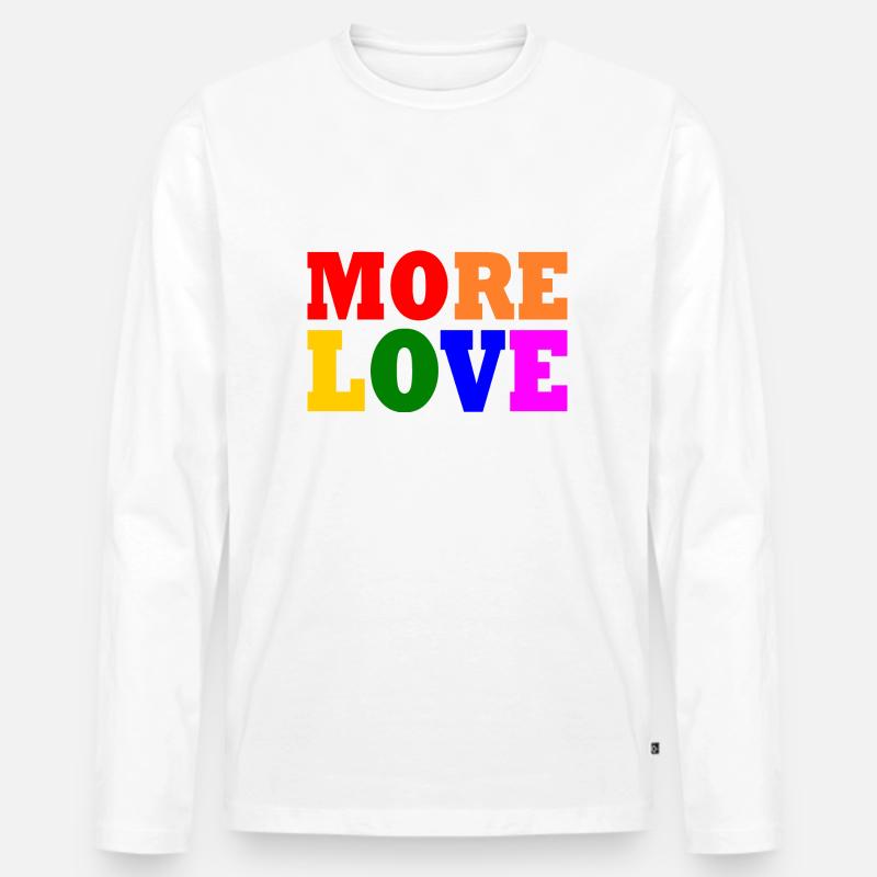 More love - Männer Premium Bio Langarmshirt - Weiß