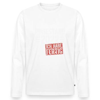 Ruhestand 2022 Rentner Spruch Geschenk - Männer Premium Bio Langarmshirt - Weiß - Vorne - Nico (187cm)